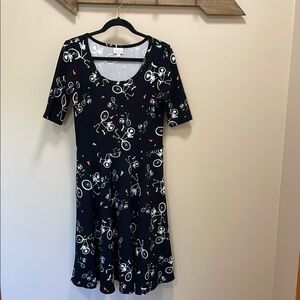LuLaRoe Black Casual Fit and Flare Midi Dress